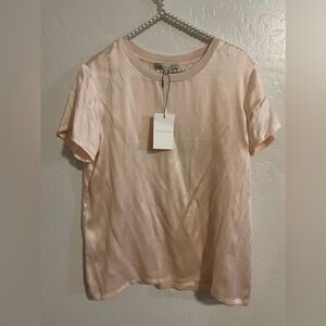 The Cause Collection Pale Pink 100% Silk Blouse Size L